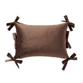 Brown Velvet Bow Decorative Pillow 14x20 Inches - Home Decor Collection