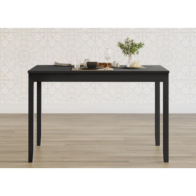 Compact Rectangular Dining Table - Modern Design, Black