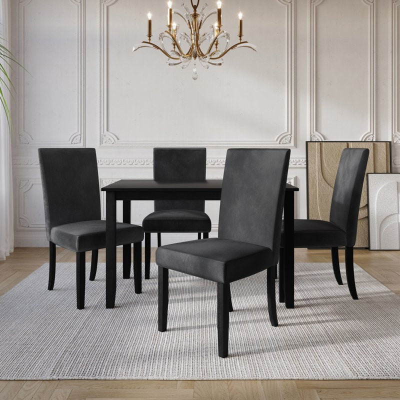Skokie Dining Chairs Set of 2 - Black/Dark Gray, Modern Design