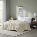 Home Essence Knit Freshspun Basketweave Cotton Blanket - Twin 66x90 Beige