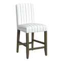 Curved Back Upholstered Counter Stool - Dove Gray Stripe