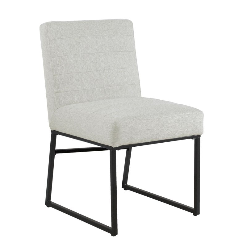 Channel Back Dining Chair - Sustainable Gray with Metal Legs