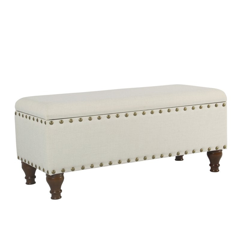 Large Storage Bench with Nailhead Trim - Multiple Colors