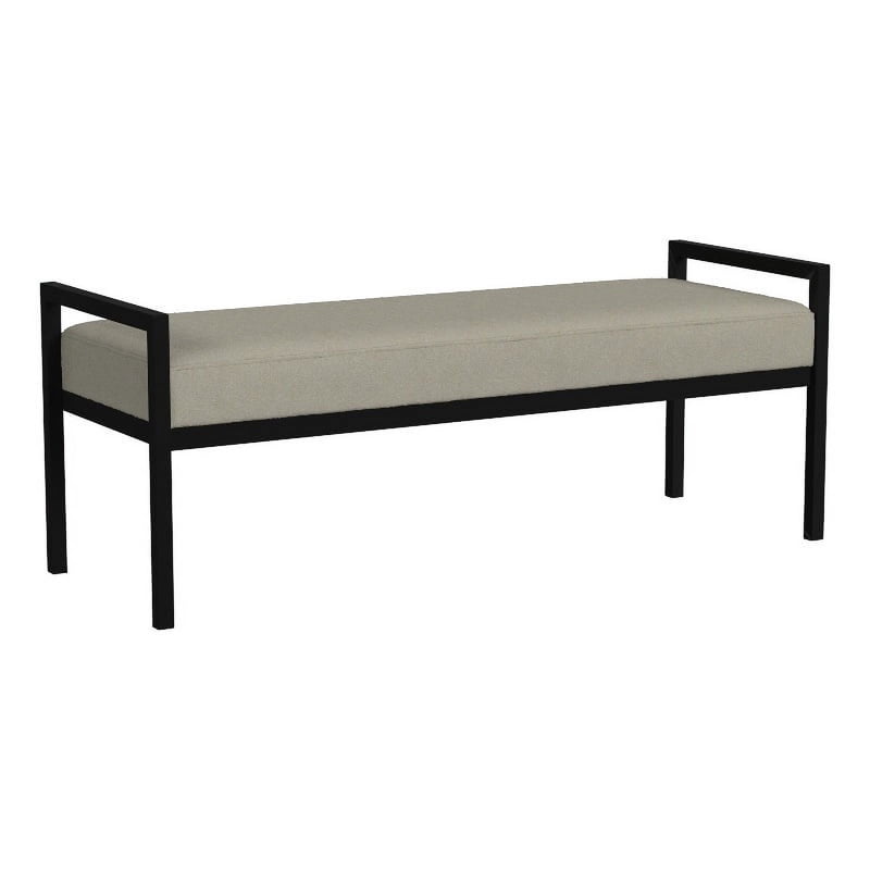 Modern Metal & Velvet Bench - Multiple Colors Available, 49.5"W
