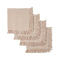 Homespun Check Ecru Cotton Napkins - Set of 4