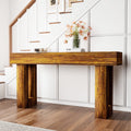 63" Rustic Brown Wooden Sofa Table - Farmhouse Entryway Table