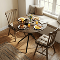 31.5" Round Dining Table for 2-4 - Dark Brown, Metal Base