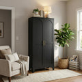 70.8" Black Tall Kitchen Storage Cabinet with 4 Adjustable Shelves