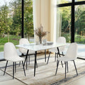 Modern Upholstered Dining Chairs Set of 4 - Beige Fabric