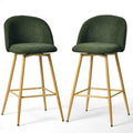 26" Swivel Counter Height Bar Stools - Set of 2, Forest Green