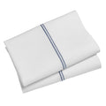 King Pillowcases - Gypsum/Washed Indigo 300 Thread Count Pima Cotton Percale Set - Hotel Style