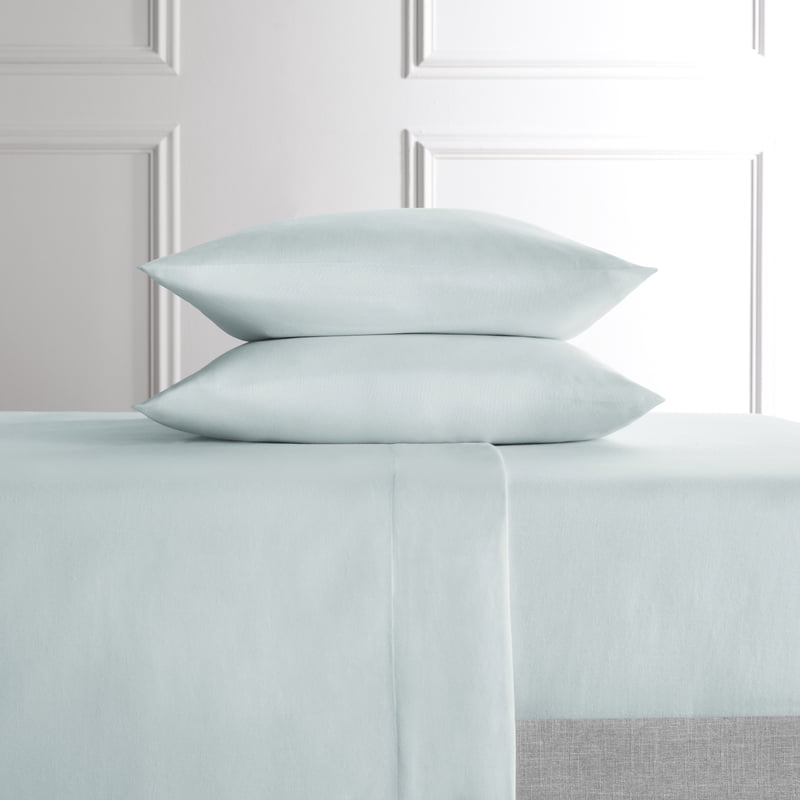 King Blue Lyocell & Linen Blend Percale Bed Sheet Set - Hotel Style