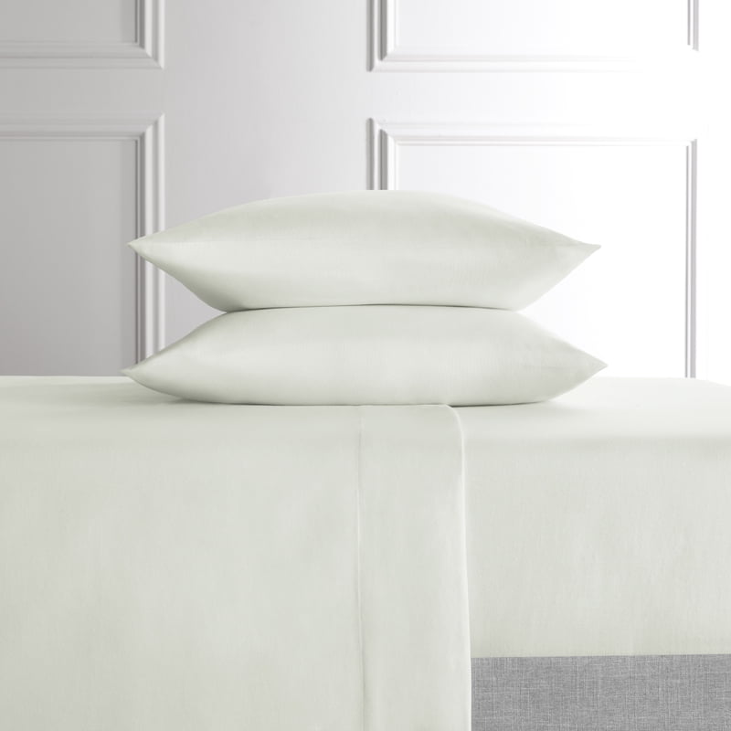 Hotel Style 4-Piece White Lyocell & Linen Bed Sheet Set - King