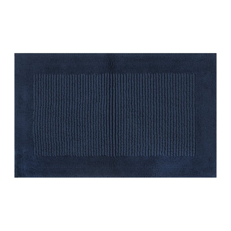 Hotel Style Egyptian Cotton Reversible Bath Rug - Blue, 21 x 34 Inches
