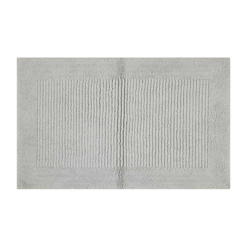 Reversible Silver Egyptian Cotton Bath Rug Set - 2 Pieces, 17x24 Inches