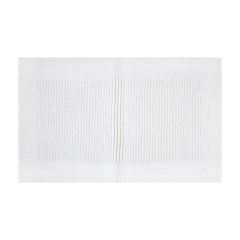 White 17x24 Inch Egyptian Cotton Reversible Bath Rug Set - Hotel Style