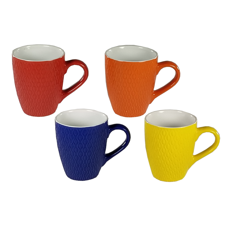 Multi-Color Ceramic Coffee Mug Set - 15oz, Jolly - 4 Pieces