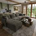 6-Seat Modular U-Shaped Cloud Couch with Storage Ottomans