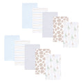 Burp Cloths for Babies - Cotton Poly Flannel 10-Pack - Modern Safari Friends