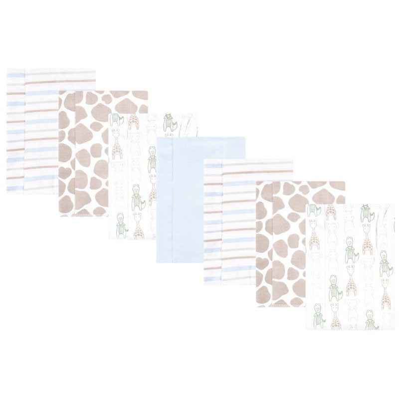 Flannel Burp Cloths Set - Modern Safari Friends 7-Pack