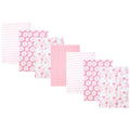 Flannel Burp Cloths for Baby - Pink Daisies 7-Pack, One Size