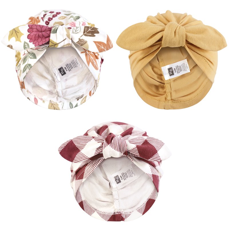 Infant Girls Stretchy Cotton Turban Headwraps - Soft Baby Hair Accessories