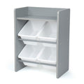 Humble Crew Inspire Storage Organizer with 4 Plastic Bins - Grey & White