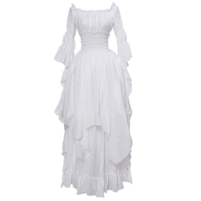 Victorian Renaissance Costume Dress for Women - White, XXXL