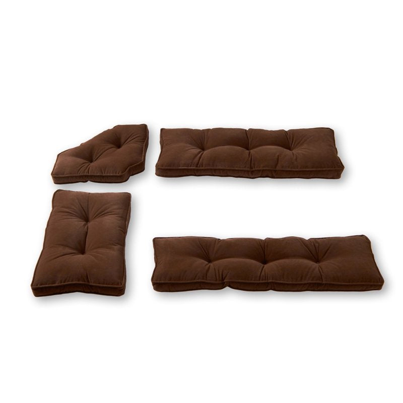 Chocolate Microfiber Kitchen Nook Cushion Set - 4-Piece