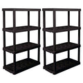 Heavy Duty Garage Shelving Unit 4-Tier 56H x 18D x 36W Black 2-Pack