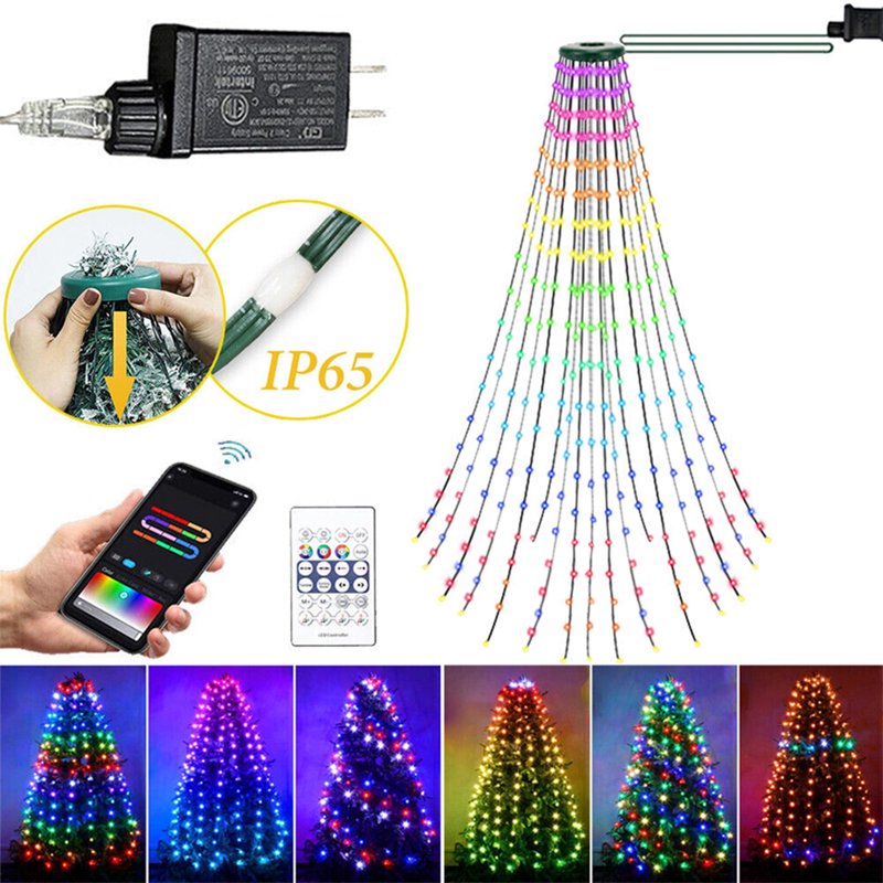 400LED Christmas Tree String Lights Waterproof Multi-Mode App Control Waterfall Lights