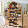 71" Tall Arched Kitchen Pantry Storage Cabinet with Adjustable Shelves