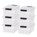 13.5 Qt Plastic Storage Bins with Lids - Stackable Totes, 6 Pack