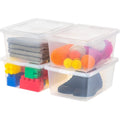 17 Qt Clear Plastic Storage Box Set - Stackable Bin with Lid, 4 Pack - IRIS