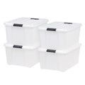 Stackable Plastic Storage Bins with Lids - 45 Qt, 4 Pack