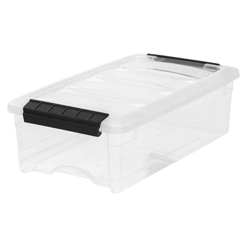 5 Qt Clear Stack & Pull Storage Box with Handle, Modular Organizer