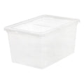 IRIS 58 Qt Plastic Storage Bin Tote with Latching Lid - Clear, Stackable