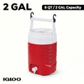 2 Gallon Sports Beverage Jug with Hooks - Red