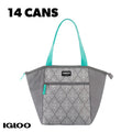 Insulated Lunch Bag Cooler Tote - 14 Can Capacity, Gray & Teal