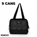 Insulated Lunch Tote Cooler Bag - 9 Can Capacity - Black & White