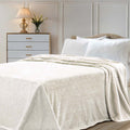 King Ivory Plush Fleece Blanket - Soft Fluffy Polka Dot Throw