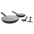 Nonstick Ceramic Cookware Set - 4-Piece Aluminum Frying Pans