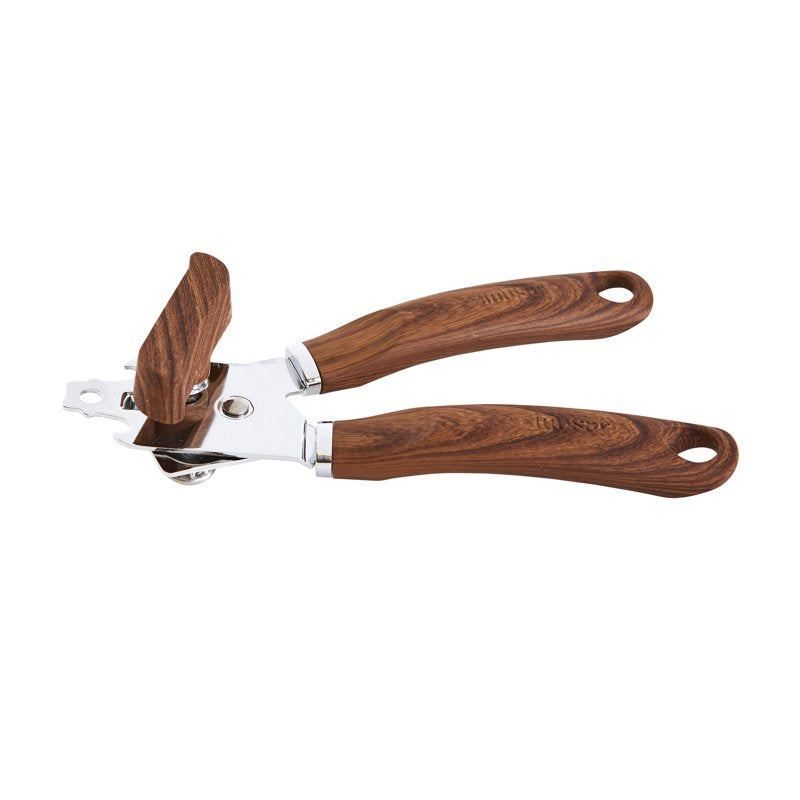 Stainless Steel Can Opener with Wood Look Handles - 8 Inch