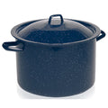 12 Quart Enamel Stock Pot - Blue Speckled Design