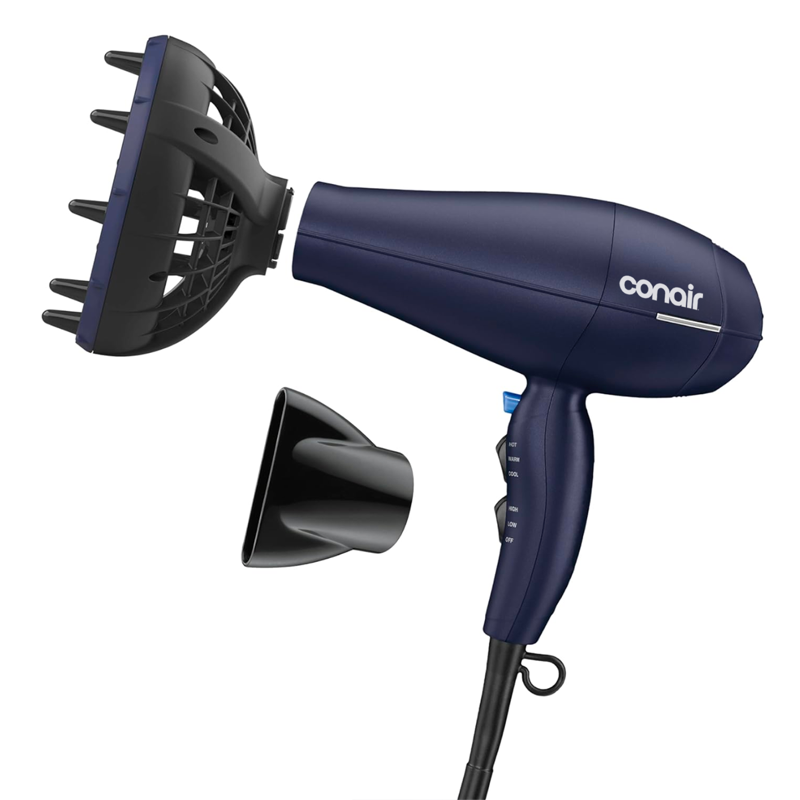 Natural Texture Hair Dryer with Adjustable Diffuser & Concentrator