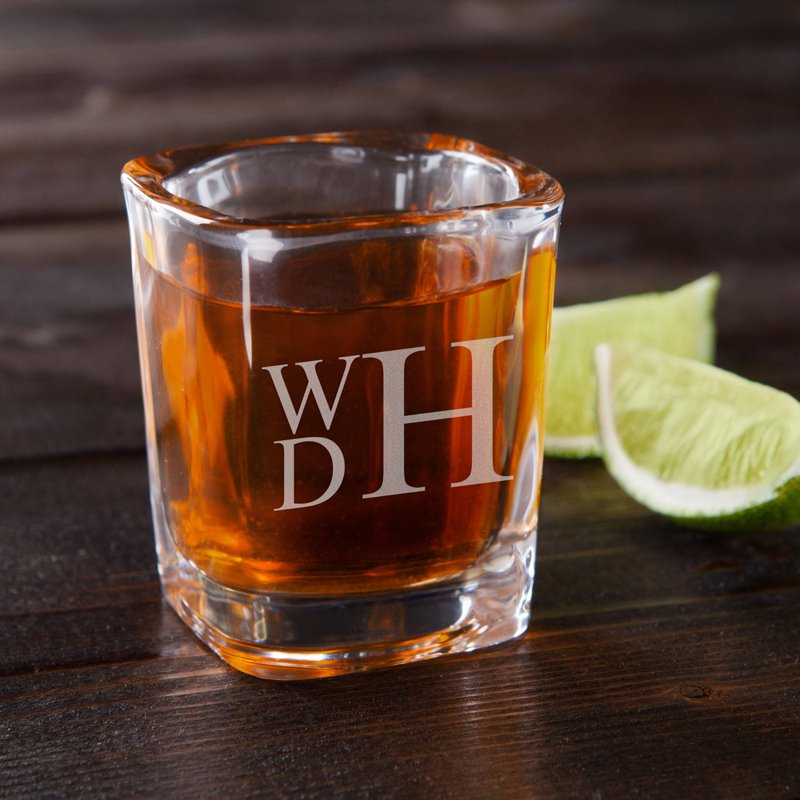 Personalized Initials Shot Glass - Letter Print