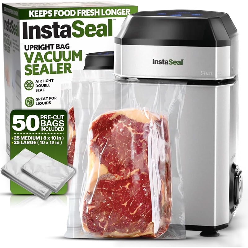 InstaSeal Vacuum Sealer Machine - Upright Food Sealer with 50 Bags