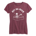 Halloween Skeleton Get In Loser Coffin Graphic T-Shirt - Heather Wine 2X