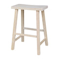 24-Inch Unfinished Wood Saddle Stool for Kitchen & Dining