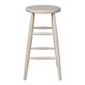 30" Unfinished Wooden Scooped Seat Bar Stool - Country Style